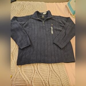 Vintage Polo Jean Co Ralph Lauren Navy Blue Knit 1/4 Zip Sweater Mens XXL‎ NWT